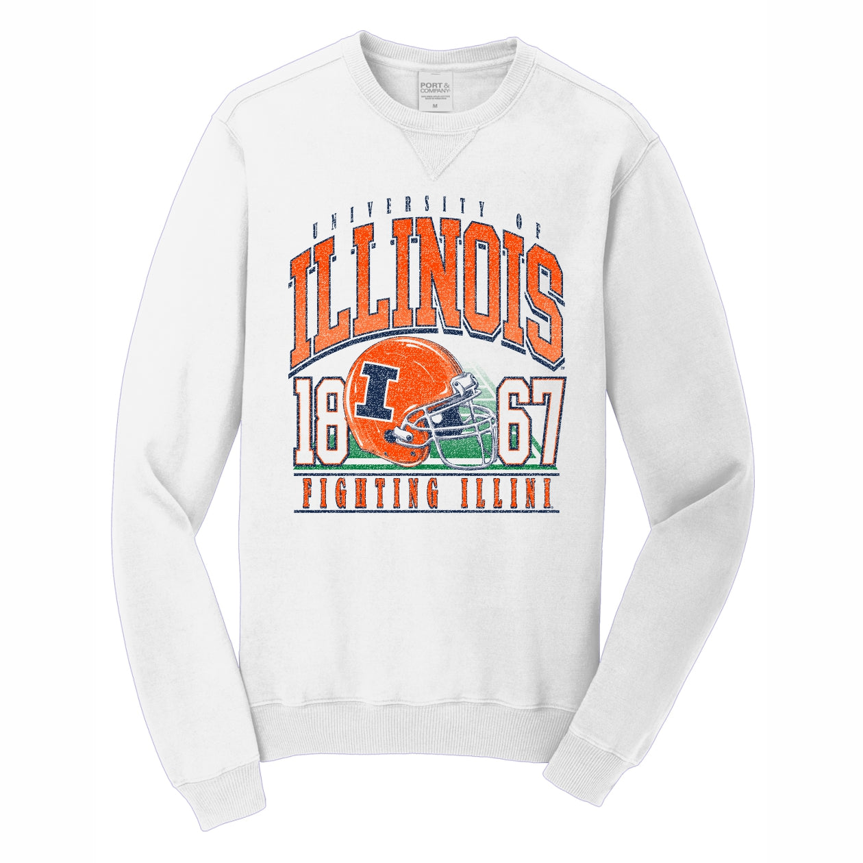 Illinois Fighting Illini Chief Illiniwek Vintage Distressed Off-White Logo  T-Shirt – Gameday Spirit Fanstore