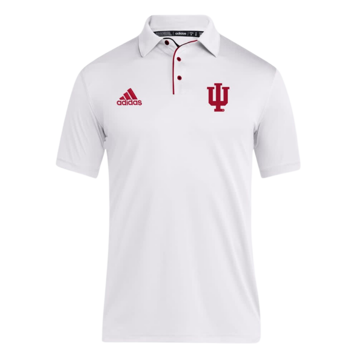 Indiana Hoosiers Men s Adidas White Coach Polo Gameday Spirit Fanstore