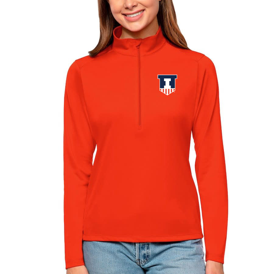 Women's Antigua Orange Chicago Bears Victory Chenille Pullover