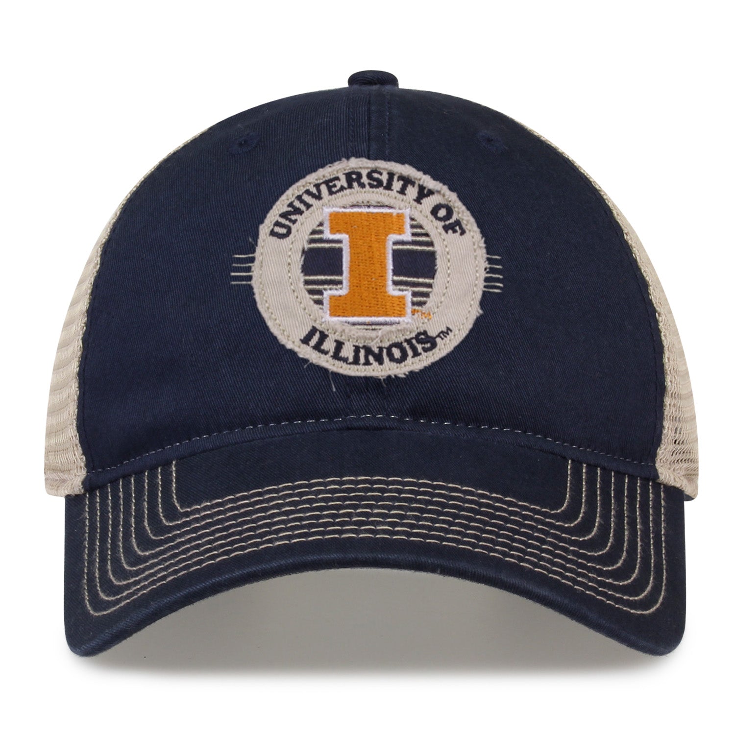 Illinois University Hat Classic Illini Logo Mesh Trucker  Adjustable Cap Multicolor : Sports & Outdoors