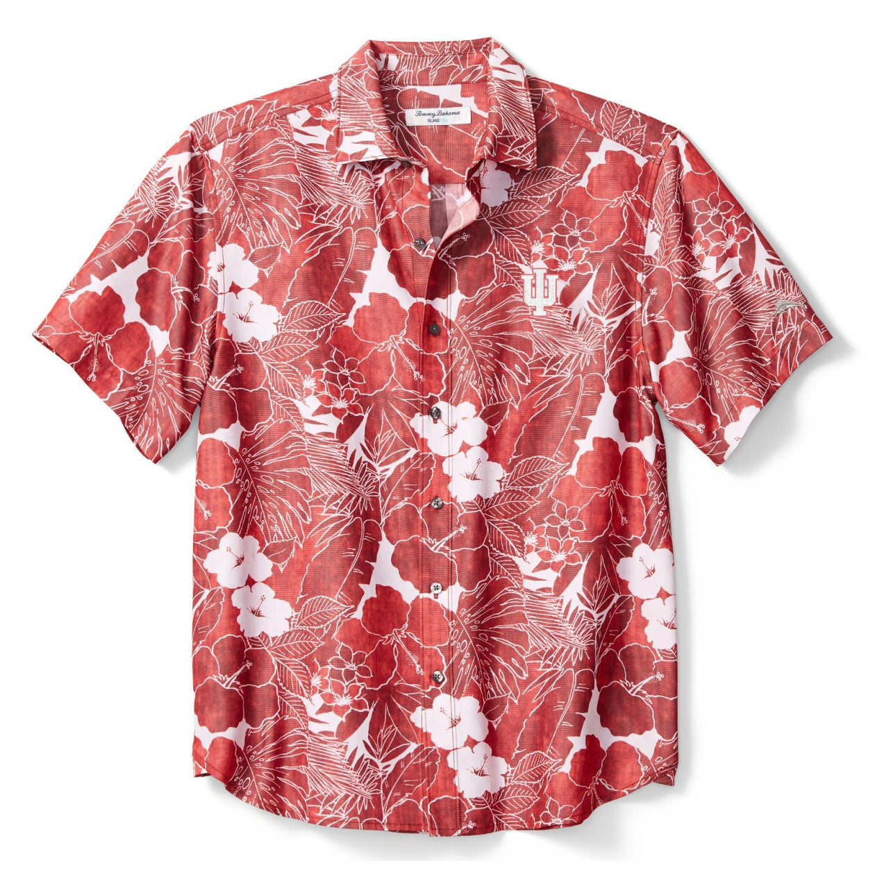 Indiana Hoosiers Tommy Bahama Coconut Point Camp Shirt Chili Pepper / L