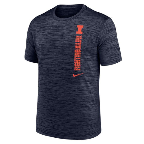 Illinois Fighting Illini Youth Nike Heather Navy Team Issue T-Shirt