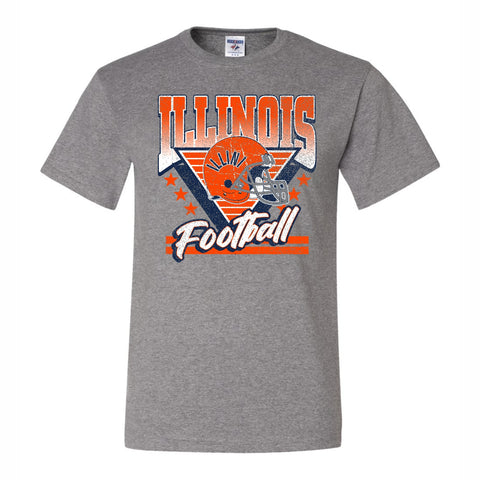 Illinois Fighting Illini Retro Football Helmet Short-Sleeve T-Shirt