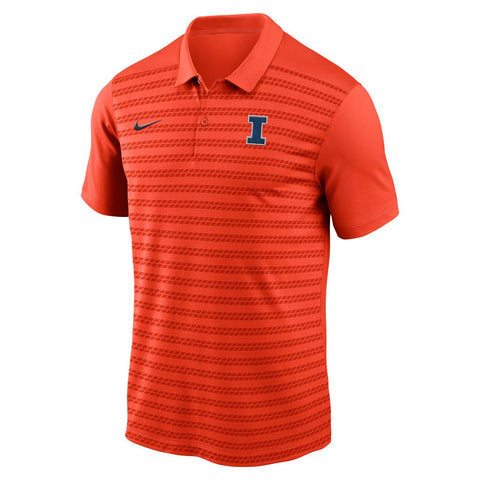 Illinois Fighting Illini Men's Nike Striped Orange Logo Polo
