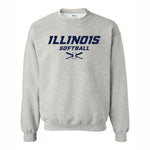 Illinois Fighting Illini Grey Softball Crew