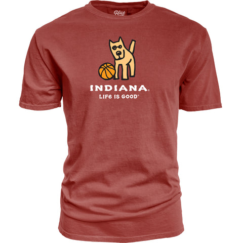 Indiana Hoosiers Men's Life is Good Dog Basketball T-Shirt