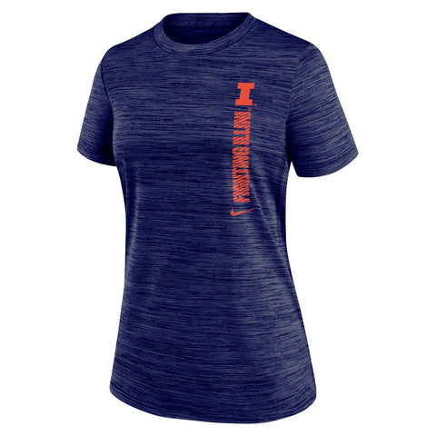 Illinois Fighting Illini Women's Nike Team Issue Navy Heather T-Shirt
