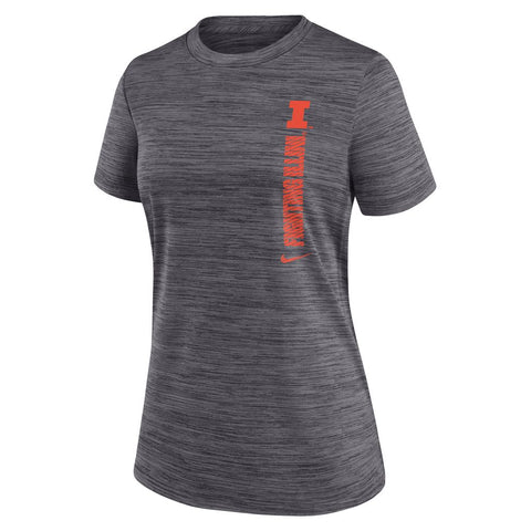 Illinois Fighting Illini Women's Nike Team Issue Grey Heather T-Shirt