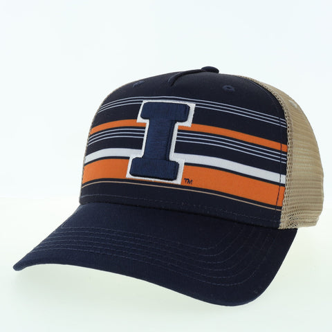 Illinois Fighting Illini Legacy Striped Trucker Hat