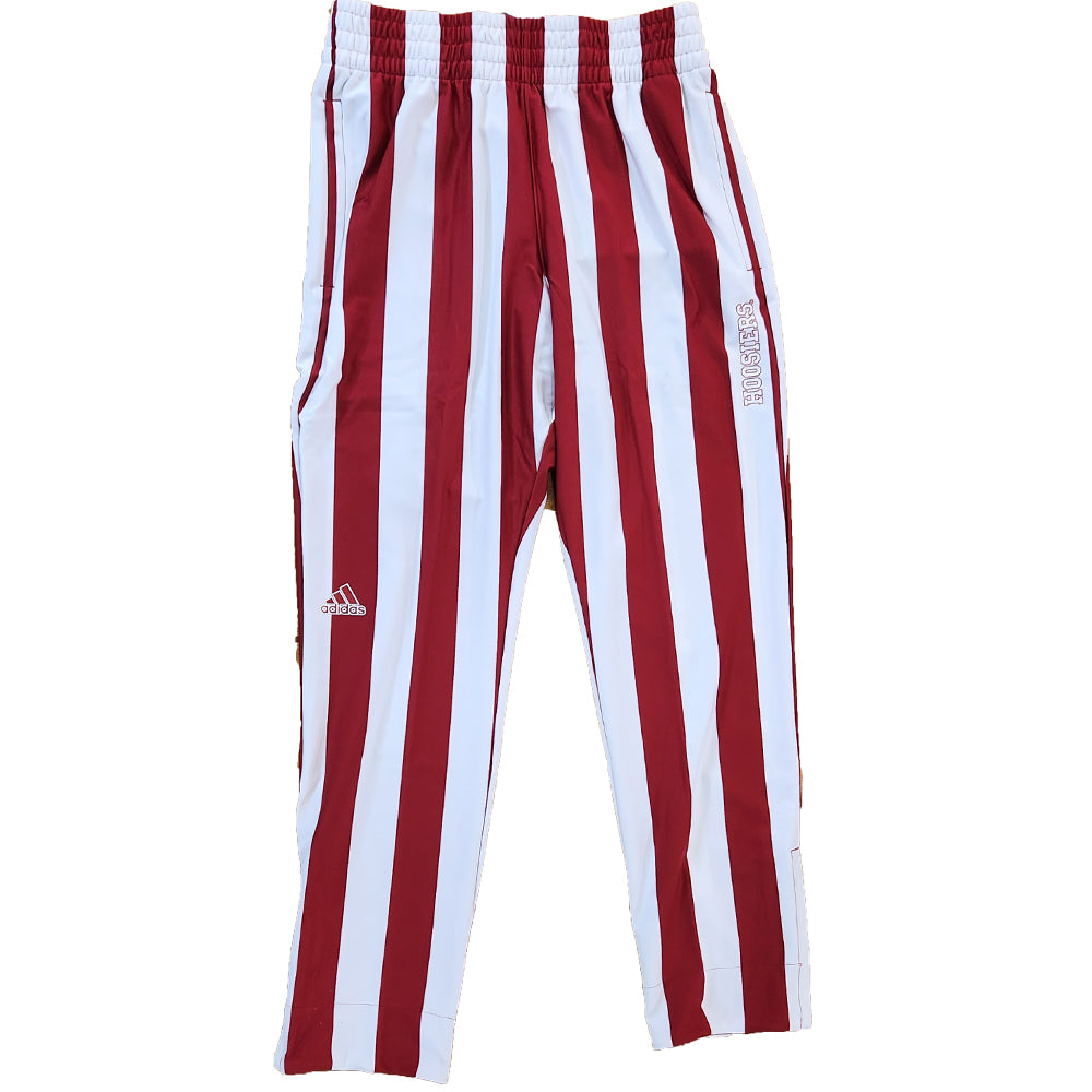 Mens Indiana Hoosiers adidas Crimson/White Authentic On-Court Candy Striped  Warm-Up Tear Away Pants