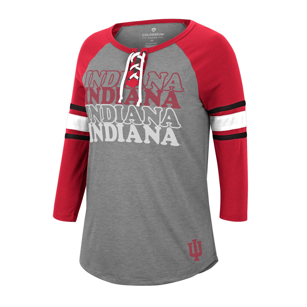 Indiana Hoosiers Women's Lace-Up Henley Shirt – Gameday Spirit